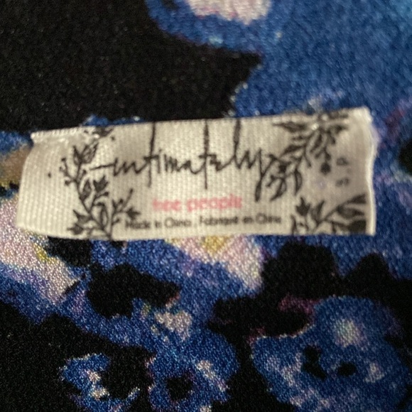 Free People Forties Feels Black Floral Bodysuit With Bell Sleeves Size Small - Picture 10 of 11